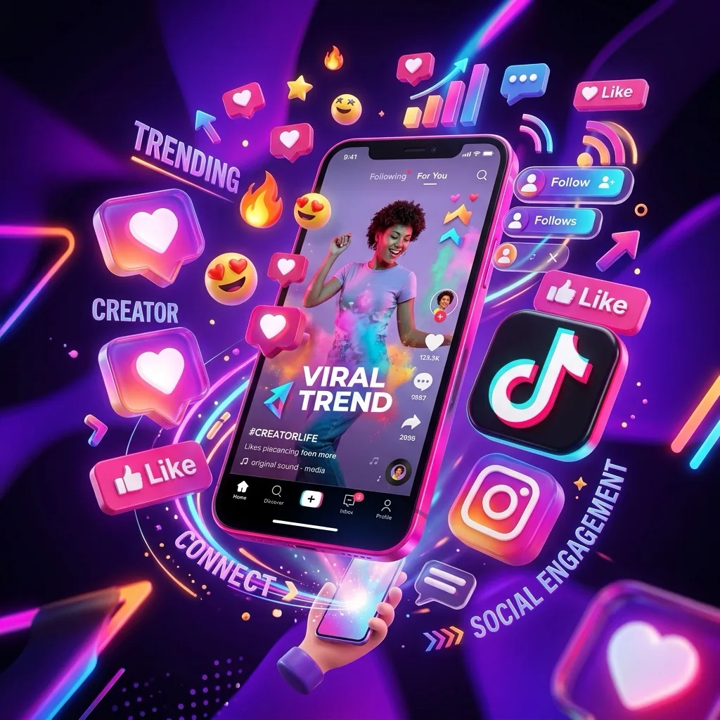 Smartphone avec TikTok et Instagram : tendances et engagement